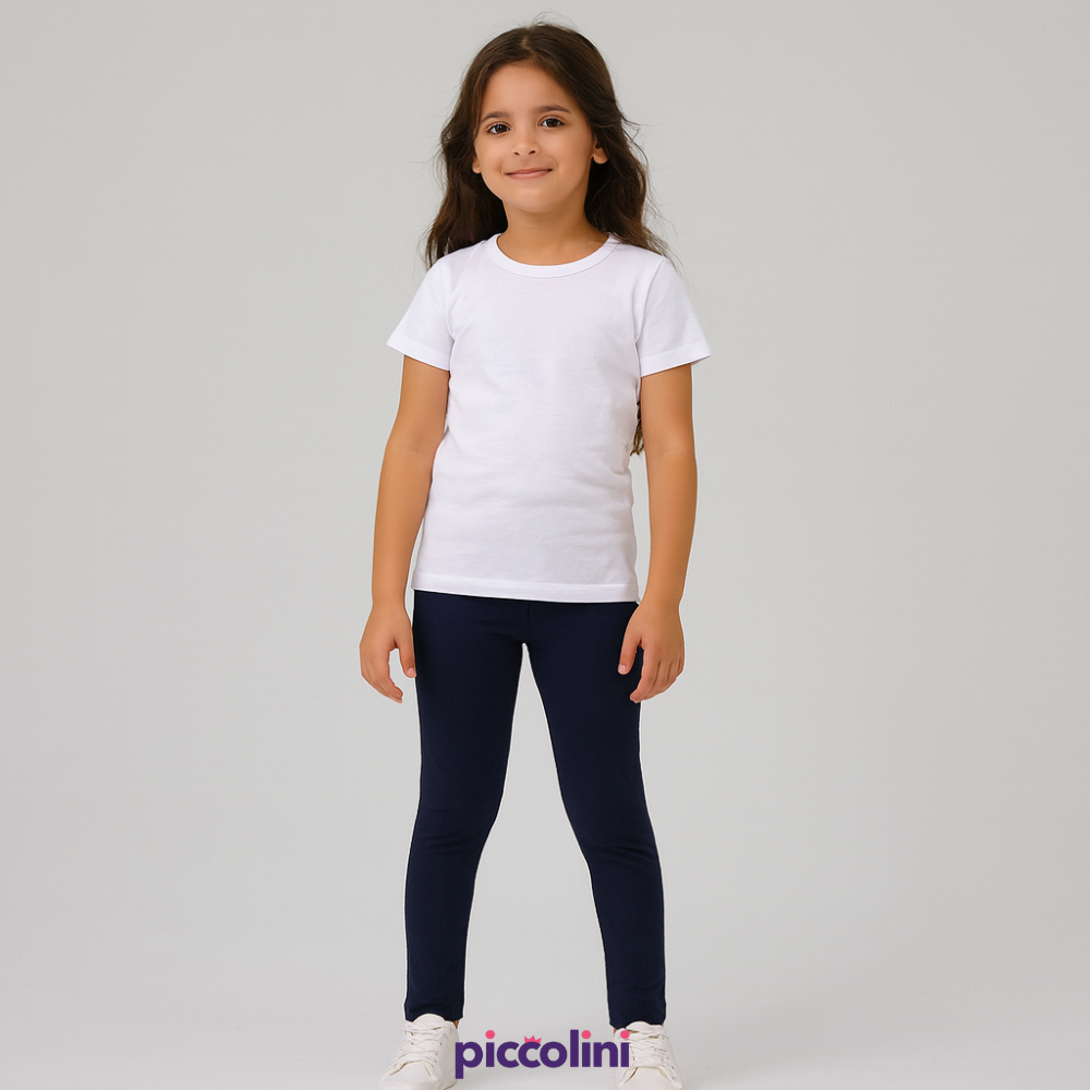 Kit 2 Calça Legging em Cotton Infantil  Juvenil Menina 2 ao 14 anos - Lisas