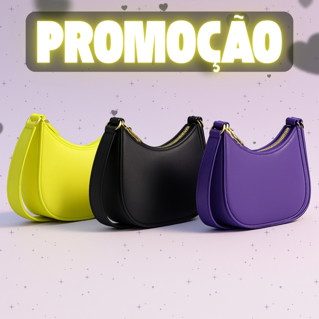 Bolsa Meia Lua Feminina Casual Elegante Pequena Ideal Para O Dia A Dia