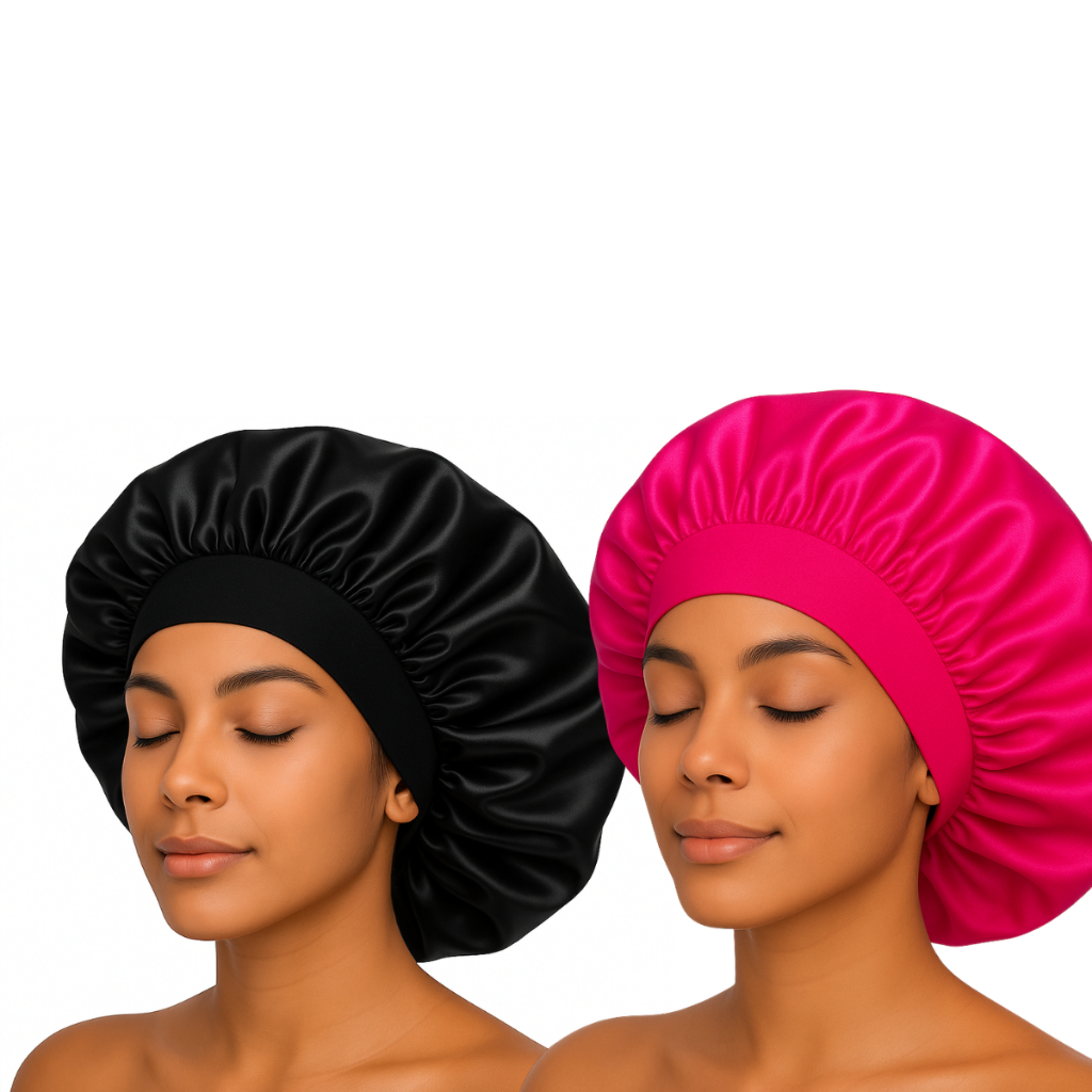 Kit 2 Touca Com Faixa Elástica de Dormir Antifrizz + srcunchies