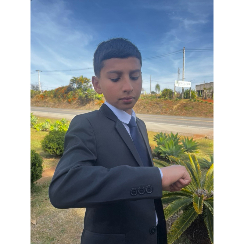 Terno Preto Infantil Oxford Premium Para Casamentos Formaturas