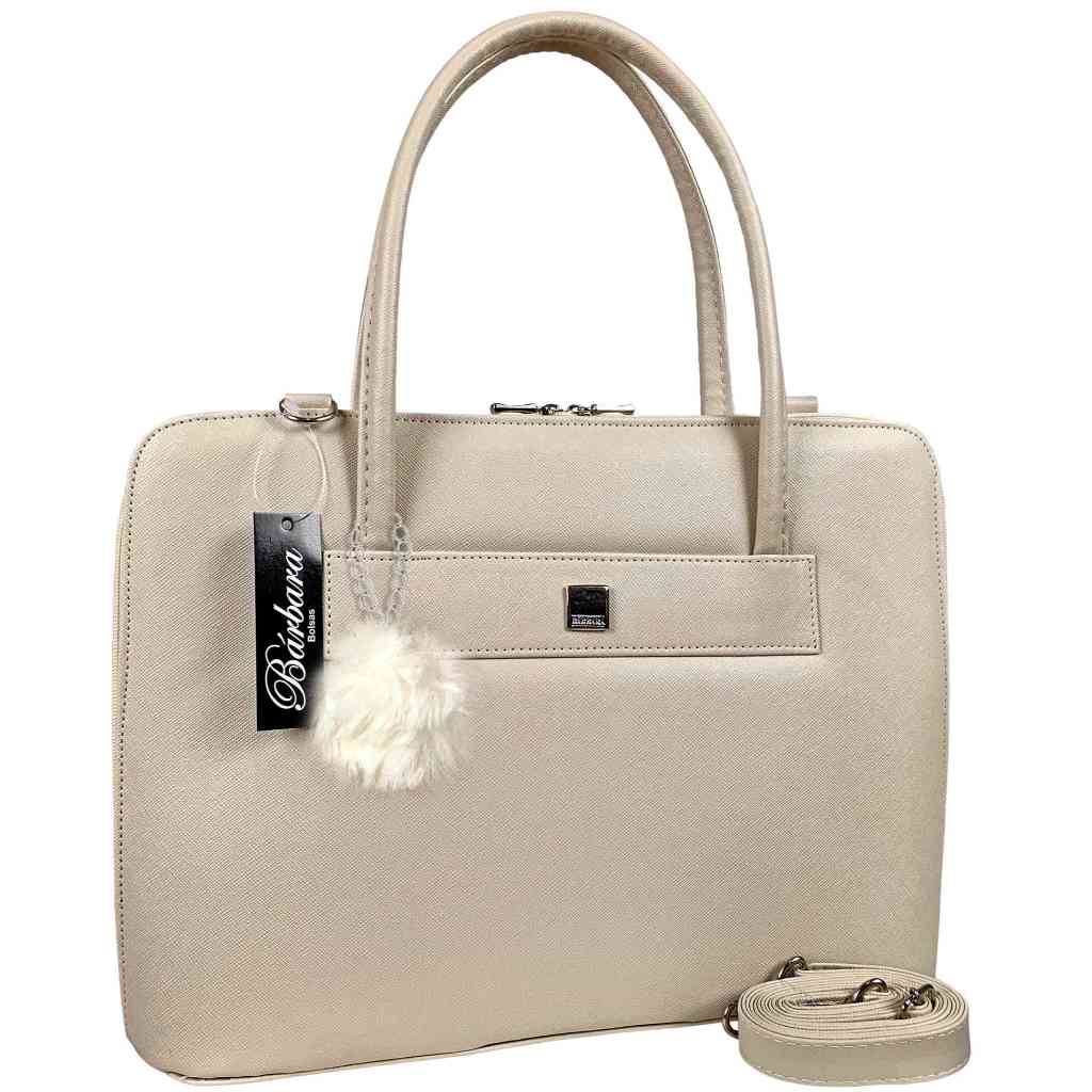 Pasta Notebook Feminina para Tablet – Bolsa Executiva Fashion com Chaveiro Pompom