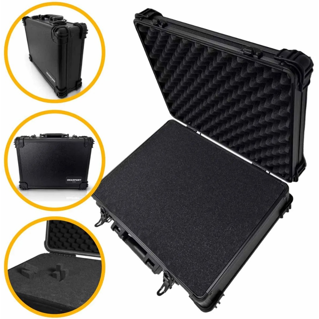 Maleta Anti Impacto Com Espuma Protetora Tamanho Médio 39 x 29 x 12 Brasfort