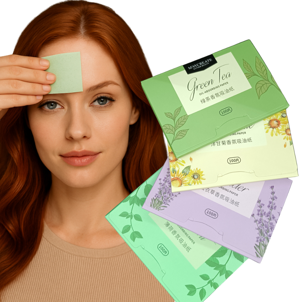 Papel Absorvente Anti-Oleosidade Facial Perfumado Suave 100 folhas