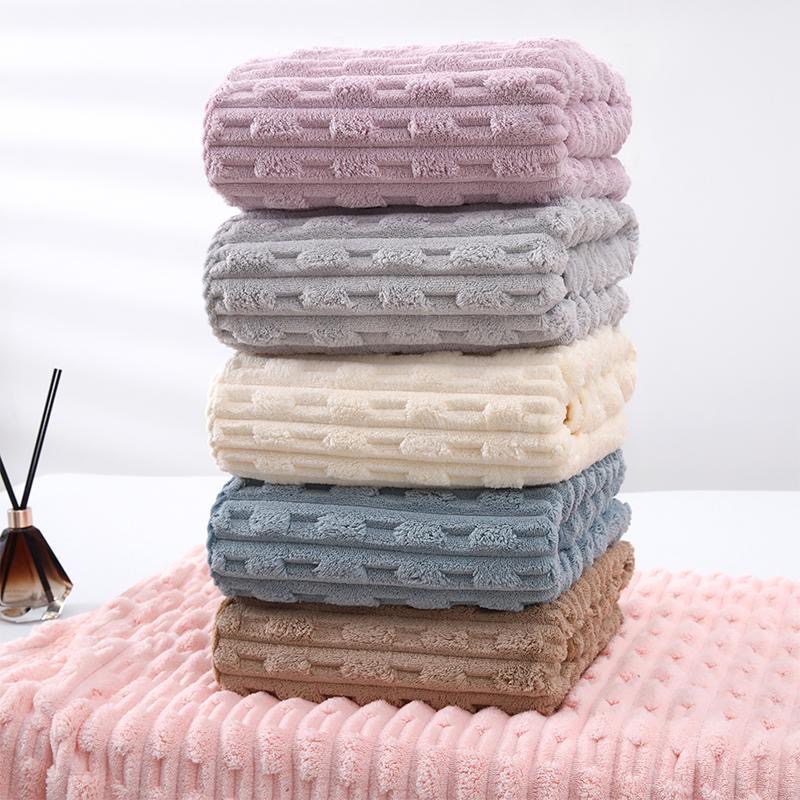 Toalha Banho Alta Qualidade Microfibra Grande 70x140 Macia Secagem Rápida Absorvente Coral Fleece