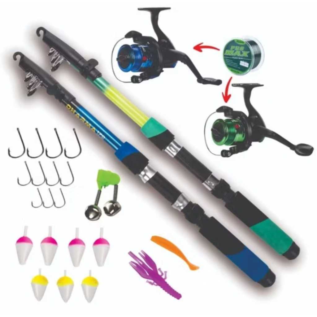Kit Barato 2 Varas + 2 Molinetes + Itens