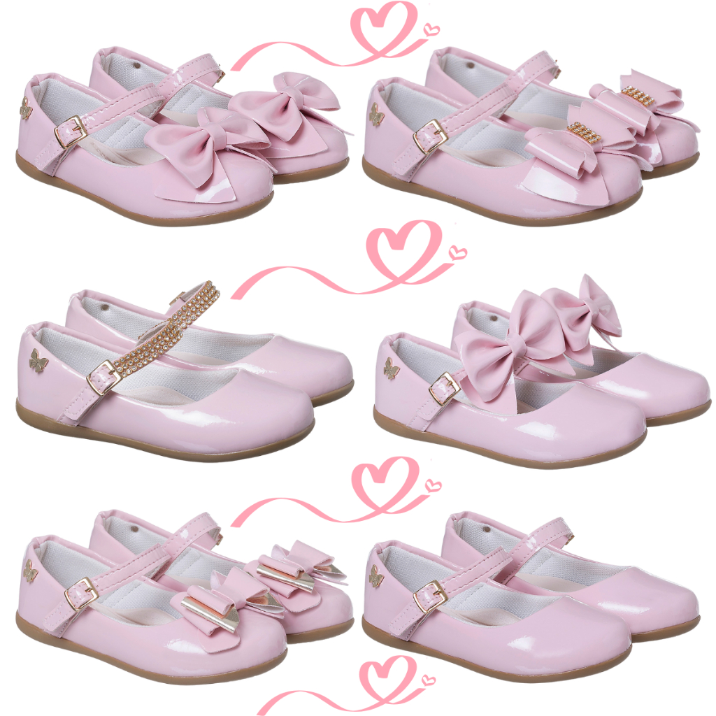 Sapatilha Rosa Infantil Menina Casual Verniz Modelos Rosa Bebê Blogueirinha - 20 ao 34