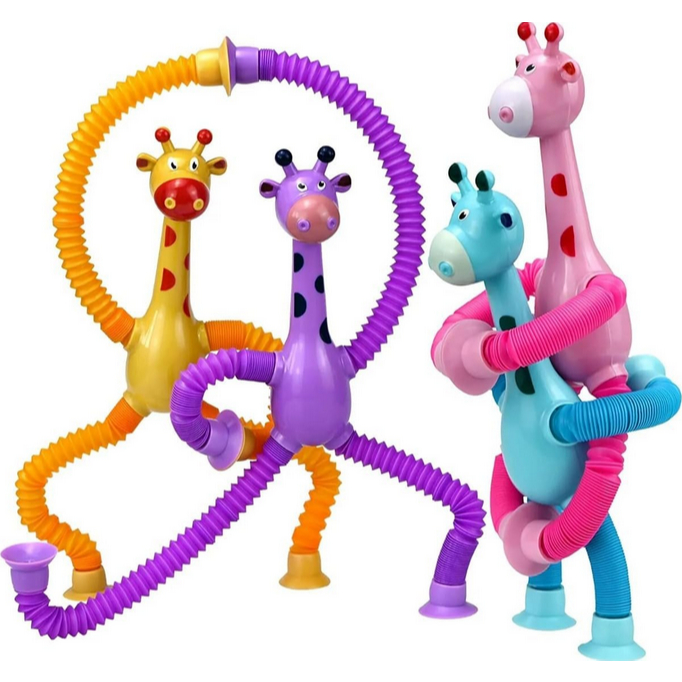 1/2/4 Girafa Estica E Gruda Pop It Tubo Brinquedo Durável Girafas Infantil