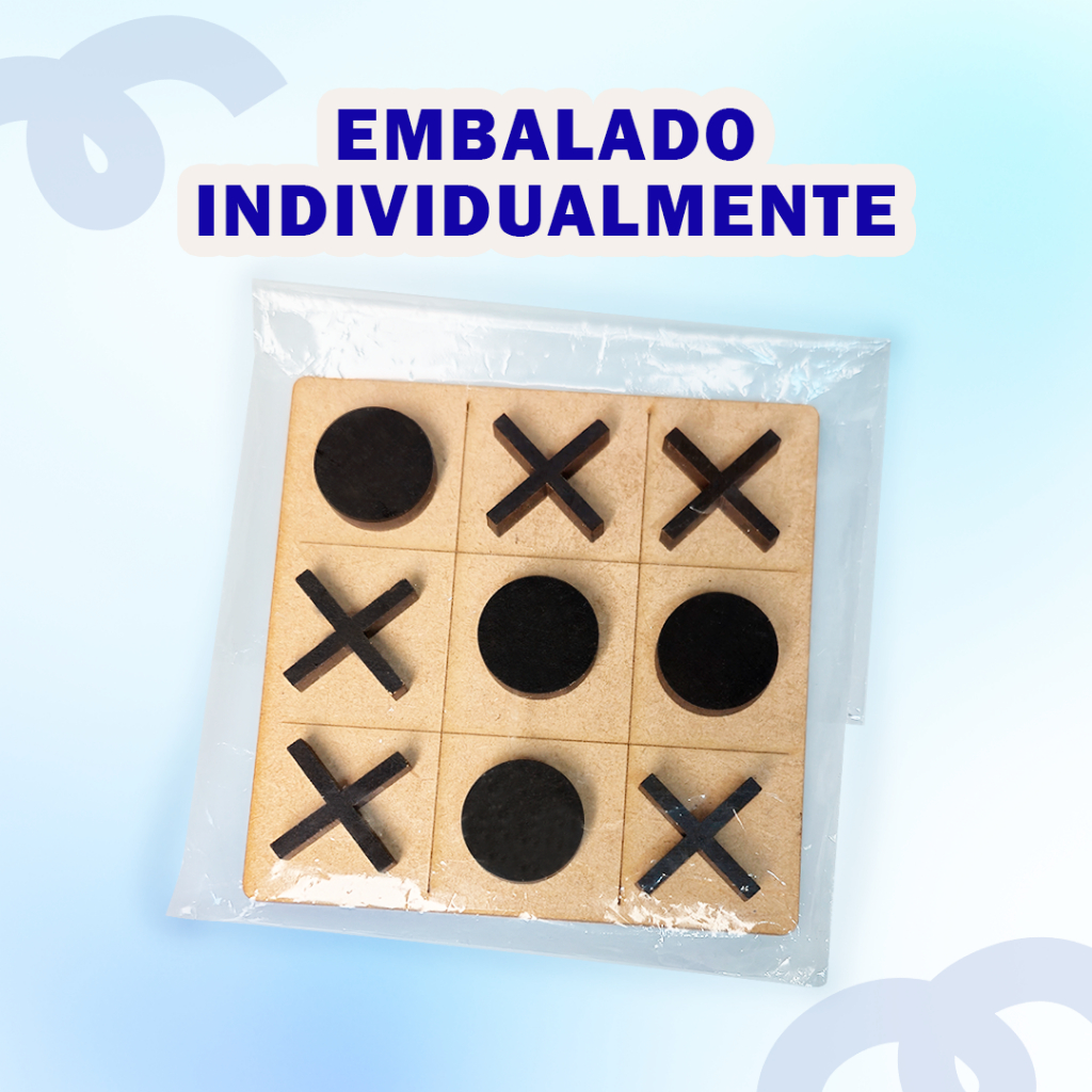 Kit com 20 Jogos da Velha Artesanal Educativo MDF Lembrancinhas