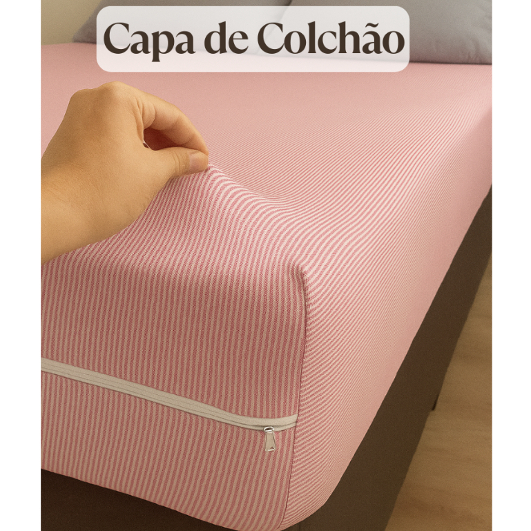 Capa Para Colchão Casal Queen Solteiro Capa Protetora Malha Com Ziper Premium