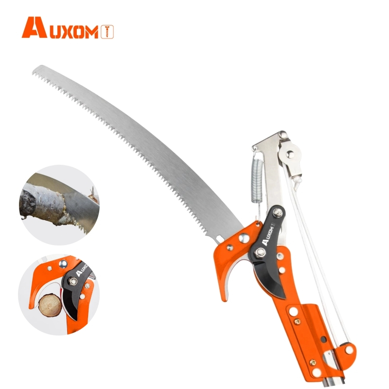AUXOM Serrote Podador de Galhos Altos 2 em 1 – Profissional, Extensível e com Lâmina Afiada