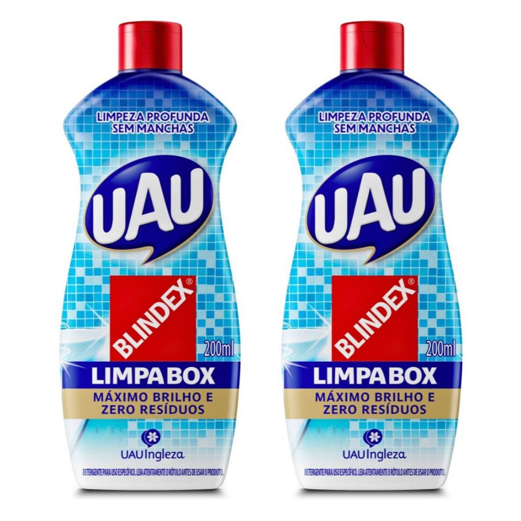 Kit 2un De Detergente Limpa Box Blindex Uau 200ml Cada