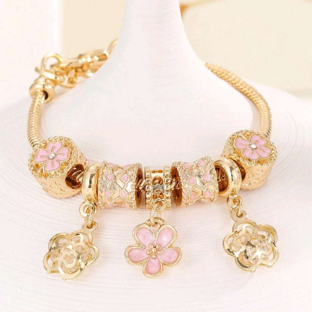 kit 6/3/1 pc Pulseira Berloques Ouro Estilo Feminina Presente moda/Modelo aleatório（Promoção）