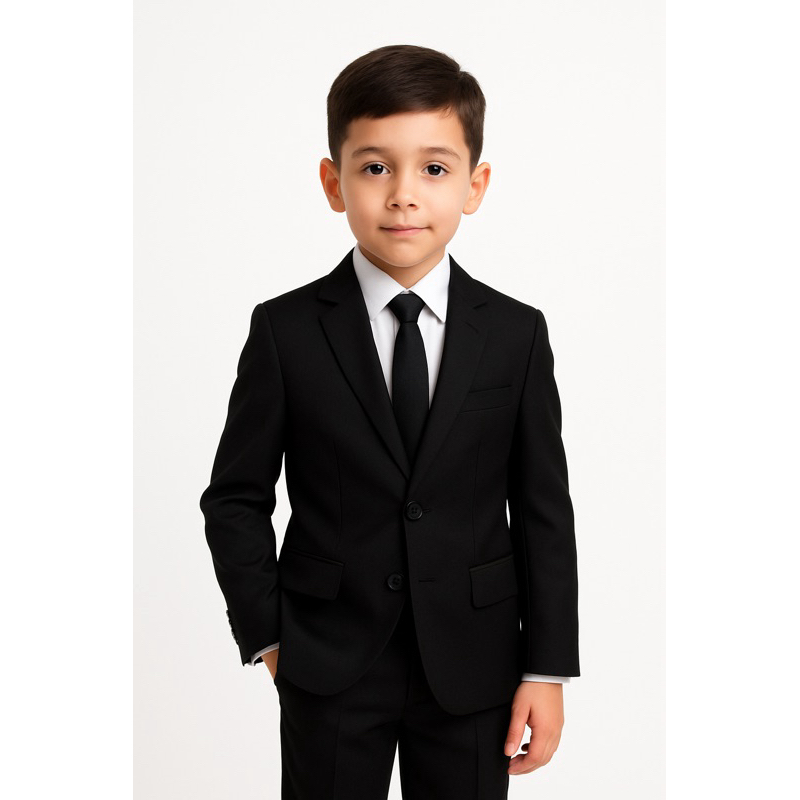 Terno Preto Infantil Microfibra