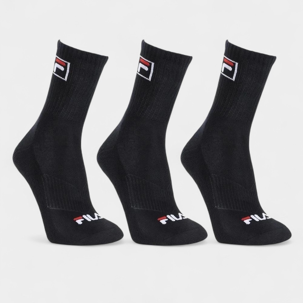 Kit Meia Fila Cano Alto Logo C/ 3 Pares Original