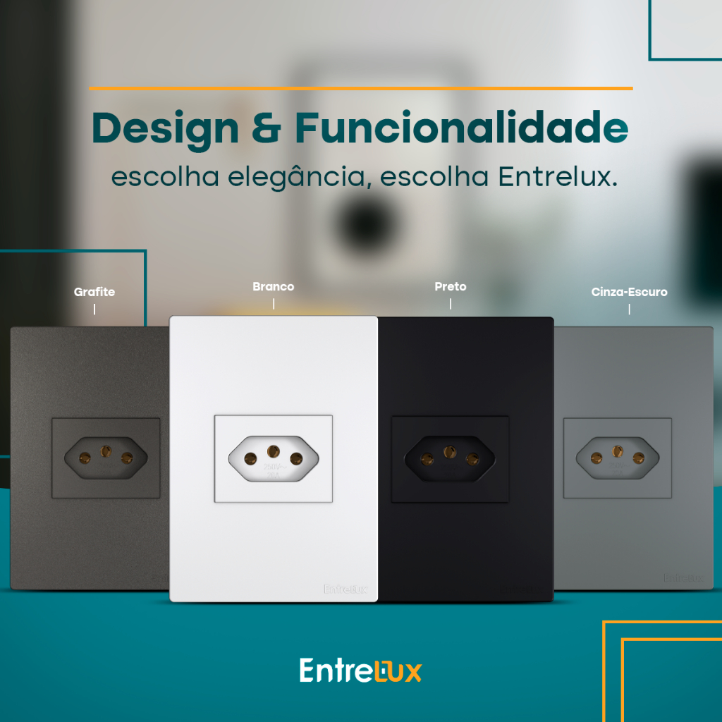 Conjunto Tomada Simples 10a 20a Universal 4x2 Linha Classic Entrelux