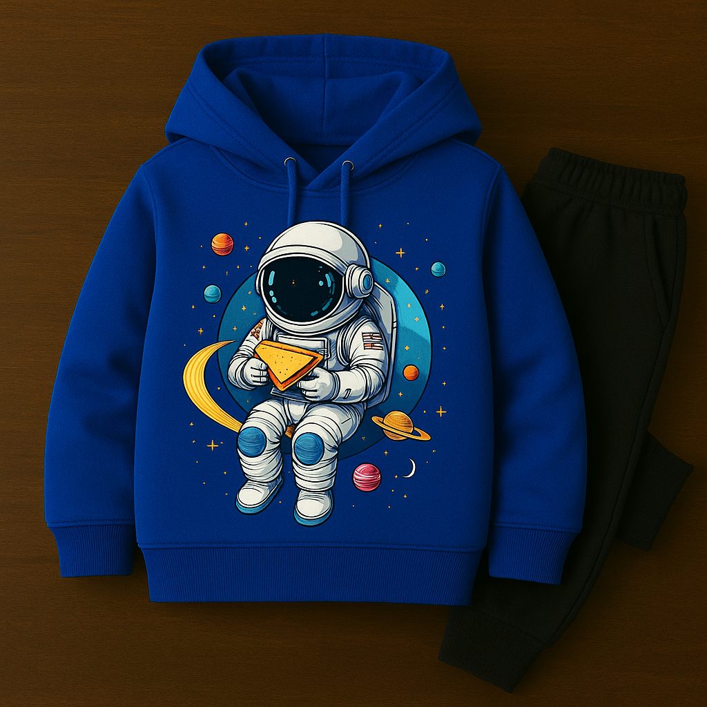 Conjunto Infantil Canguru Moletom Flanelado Astronauta Várias Cores LaConcept Premium