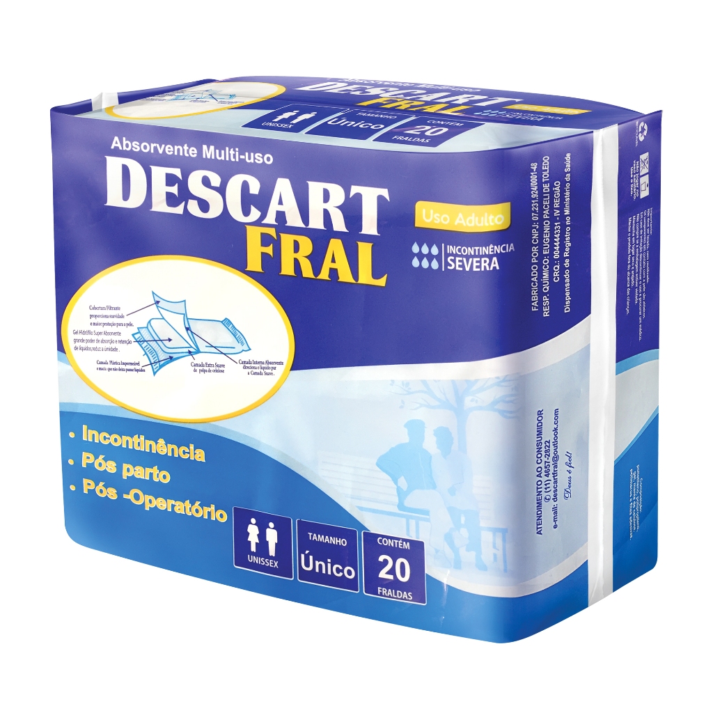 Absorvente Pós Multi-uso Descart Fral - Tam Único | 20 Unidades.