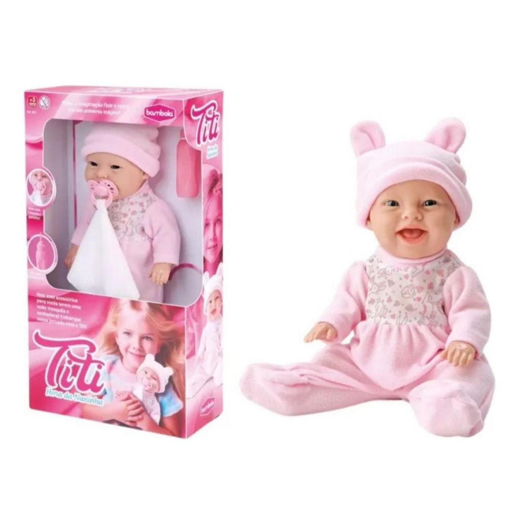 Boneca Titi Hora Da Naninha Com Chupeta E Naninha Bambola Menina
