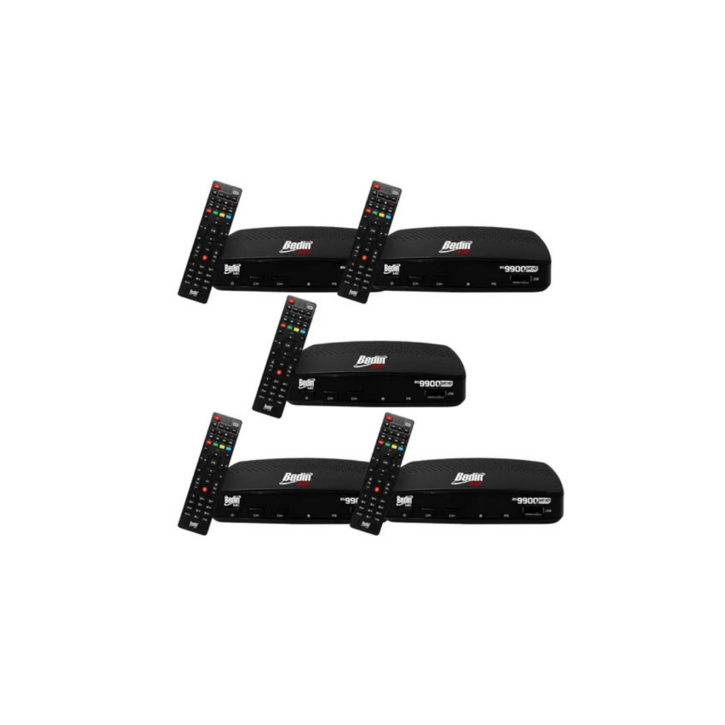 Kit 5 Receptores Fullhd Sathd Regionalizado Bs9900 Bedin Preto