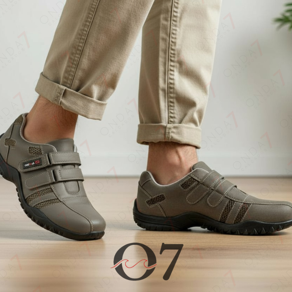 Tenis Casual de Velcro Caminhada Sapatenis Confortavel e Leve Original