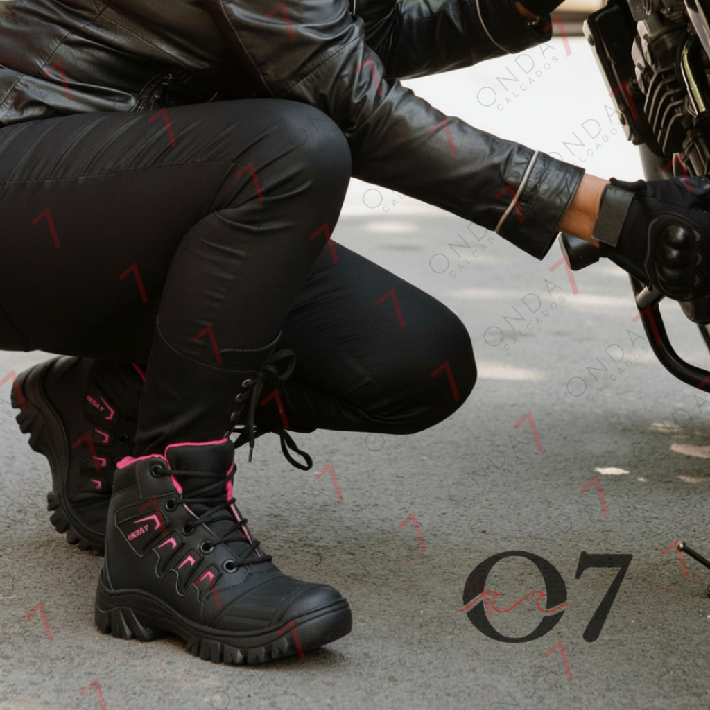 Coturno Feminino Bota Motoqueiro Tenis Confortavel Sola Blaqueada Original