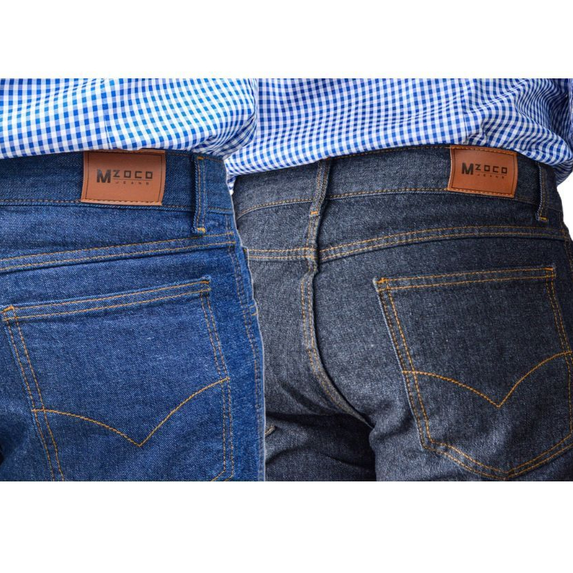Kit 2 Calças Jeans Masculina Preta e Azul Tradicional Corte Reto Promoção Resistente Tecido Premium