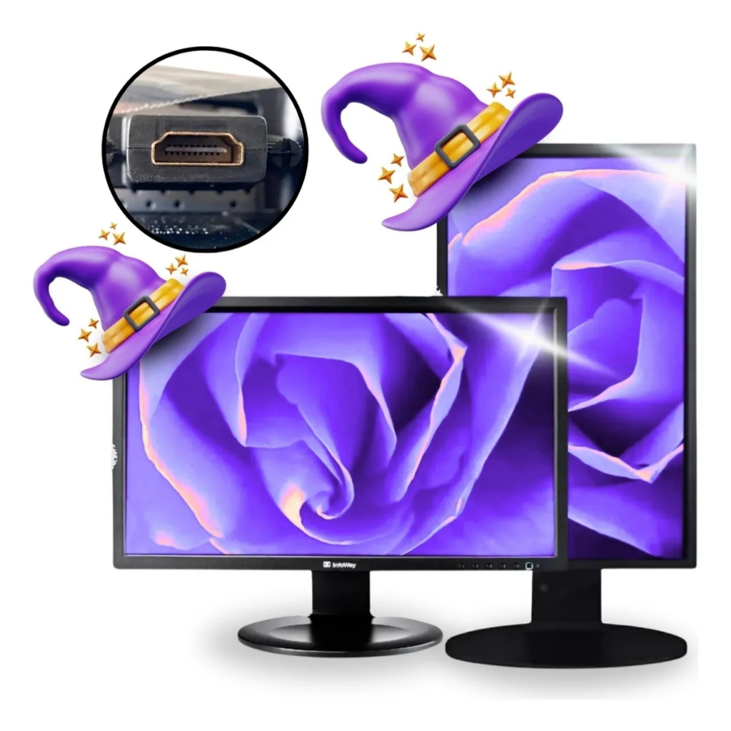 Monitor Giratório Ajustável HDMI 19 Polegadas Segunda Escritório Trabalho Tela Led 19eb13 Infoway