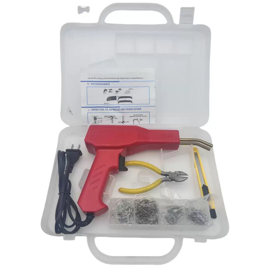 Soldador de plástico portátil, grampeador térmico, máquina de reparo de PVC, pistola de soldagem para para-choques de ca