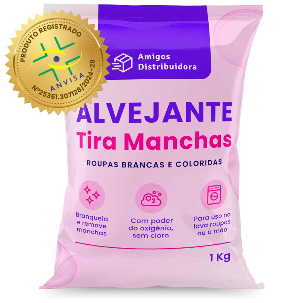 Alvejante sem cloro - Tira Manchas Roupas Brancas e Coloridas - 1 kg