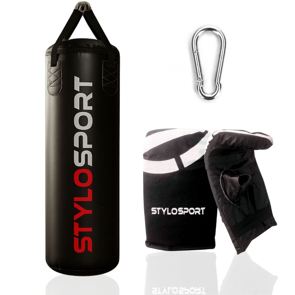Saco De Pancada Boxe 90x100 Profissional Muay Thai + Luva Bate Saco Stylo Sport