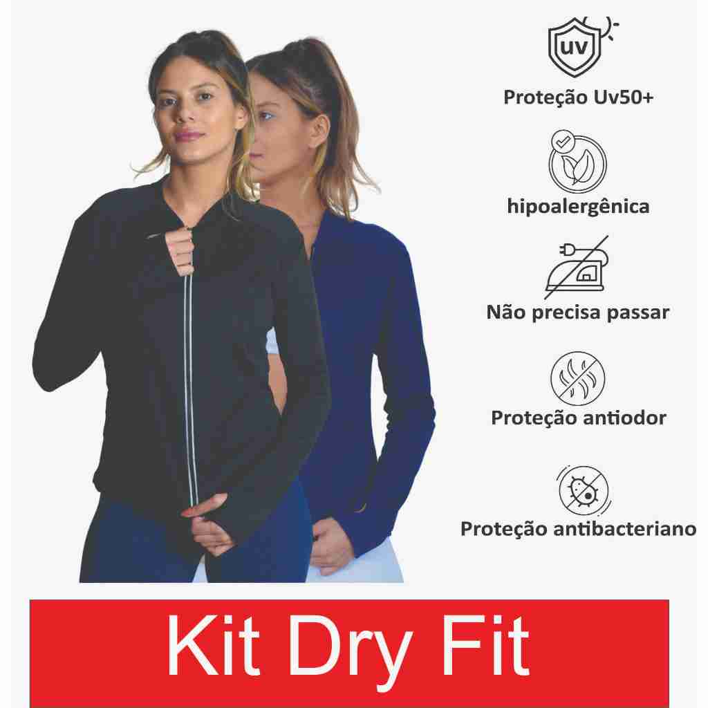 kit 2 Jaquetinha Esportiva Dry Fit Feminina – Academia, Fitness