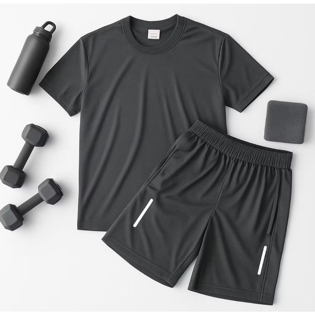Conjunto Dri-Fit Masculino  Kit Camiseta + Bermuda Refletivo  Conforto