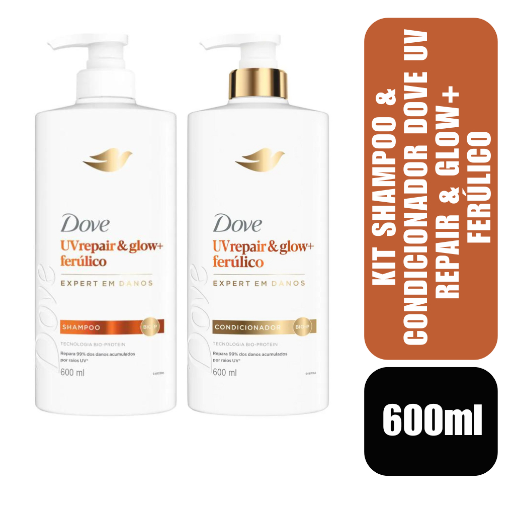 Kit Shampoo & Condicionador Dove UV Repair & Glow+ Ferúlico 600ml