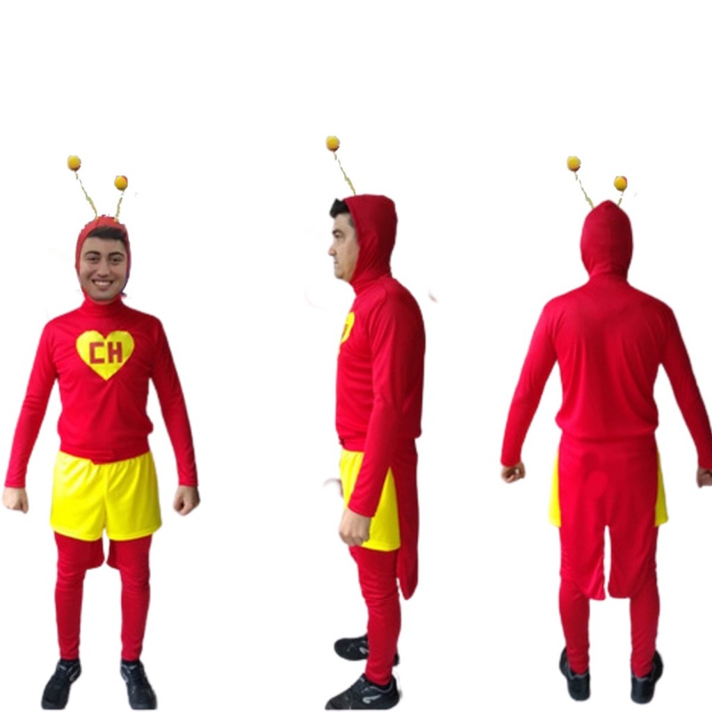 Fantasia Chapolin Colorado Cosplay Chaves Adulto Infantil Completa Leve Macia + Marreta Brinde