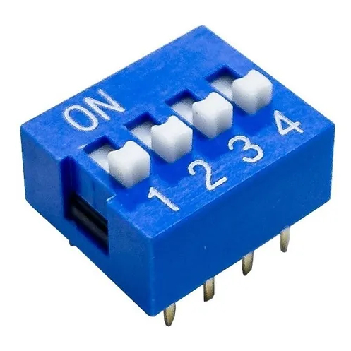 KIT 10 CHAVE - DIP SWITCH 4 VIAS AZUL BTDS-04BL