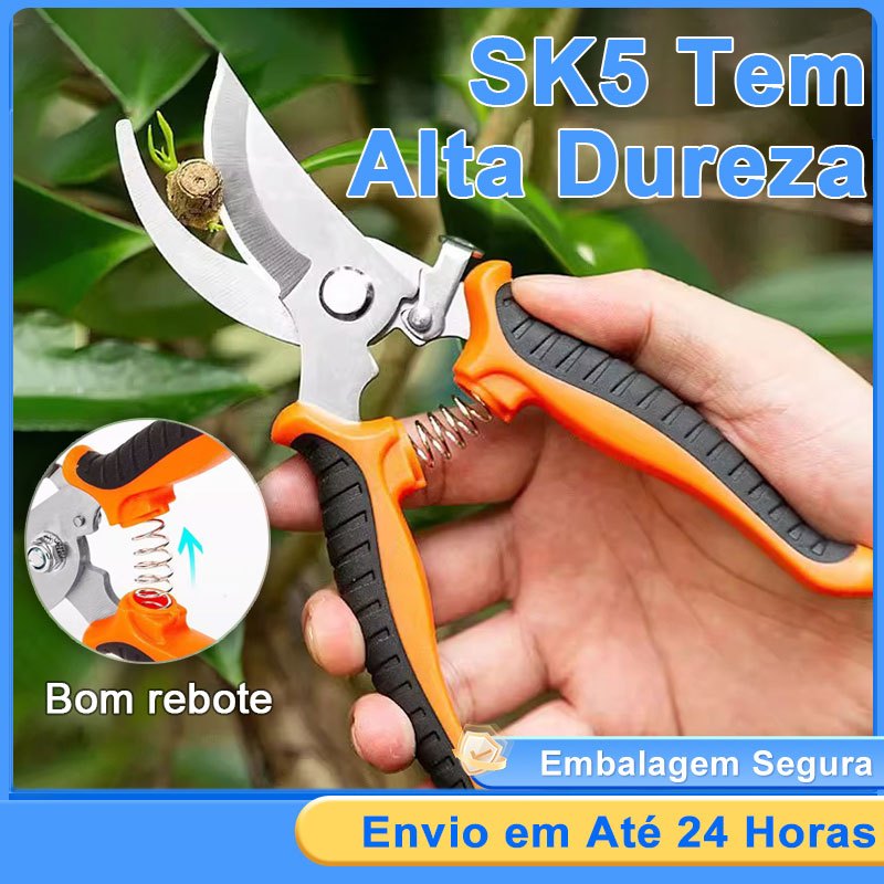 Tesoura de Poda Profissional Super Afiada - Corte Sem Esforço para Jardim e Plantas