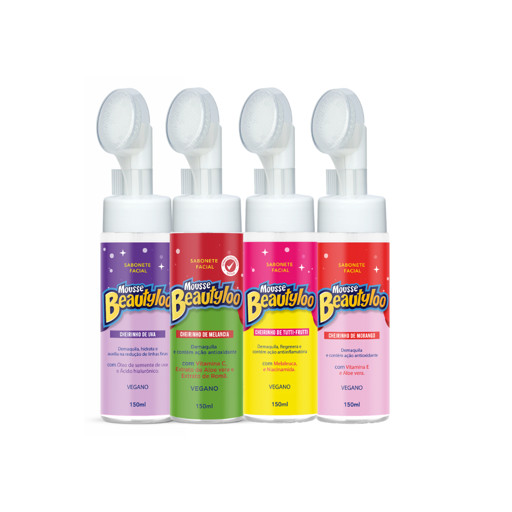 Kit 04 Sabonete Mousse de Limpeza Facial Beautyloo 150ml