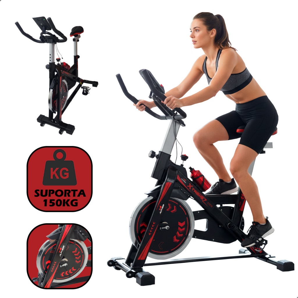 Bicicleta Ergométrica Spinning Profissional Academia Fitness Bike Exercícios até 150kg