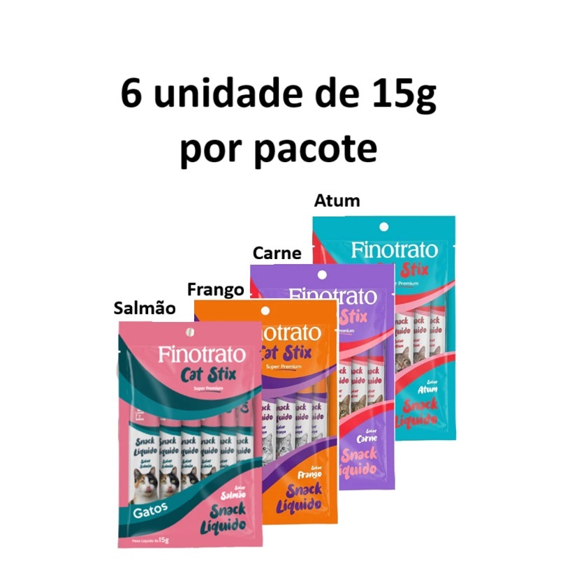 SNACK CREMOSO FINO TRATO 6X15GR SABORES CREMIHO PARA GATOS ATUM/CARNE/FRANGO/SALMAO