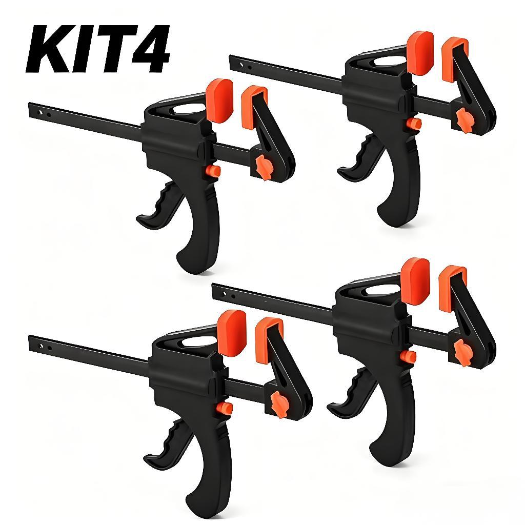 Kit 4 Grampo Sargento Aperto Rapido Universal 4 pol Tipo F Marceneiro