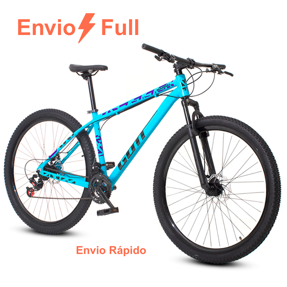 Bicicleta aro 29 Alumínio Azul e Preto Gott Mappa1 Freios a Disco Suspensão 21v