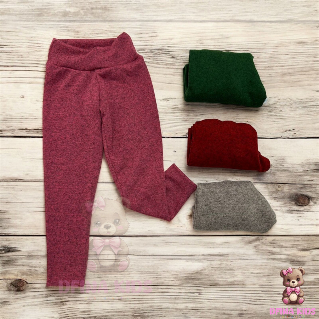 Calça Infantil Inverno Menina Lanzinha Quentinha Macia Estica 1 a 4 Anos