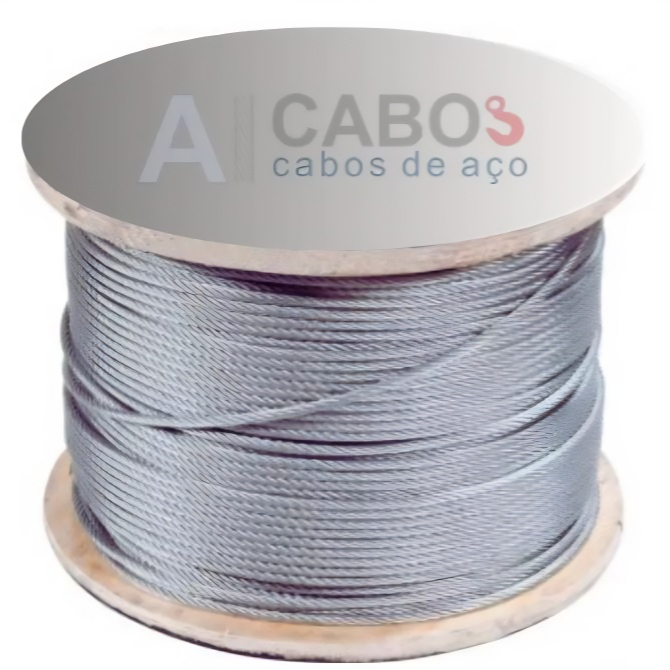 50 Metros Cabo De Aço Galvanizado Revestido m PVC cristal 4,8mm (1/8) 6x7