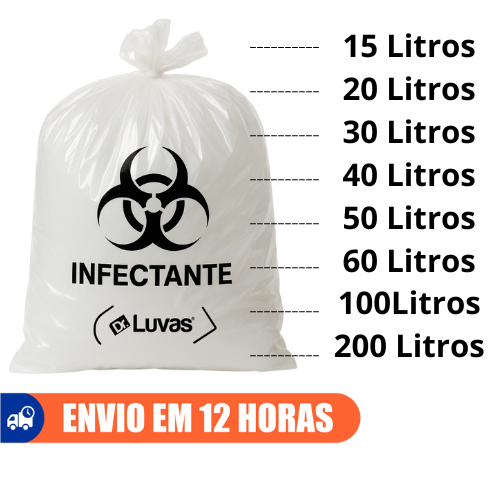 Saco de Lixo Hospitalar Infectante Todos os Tamanhos 100un Marca Dr. Luvas