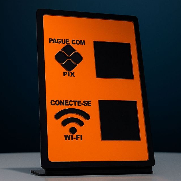 Placa Pix e Wifi Em Acrilico Plaquinha Loja Balcão Mesa Diversas Cores FRETE GRATIS