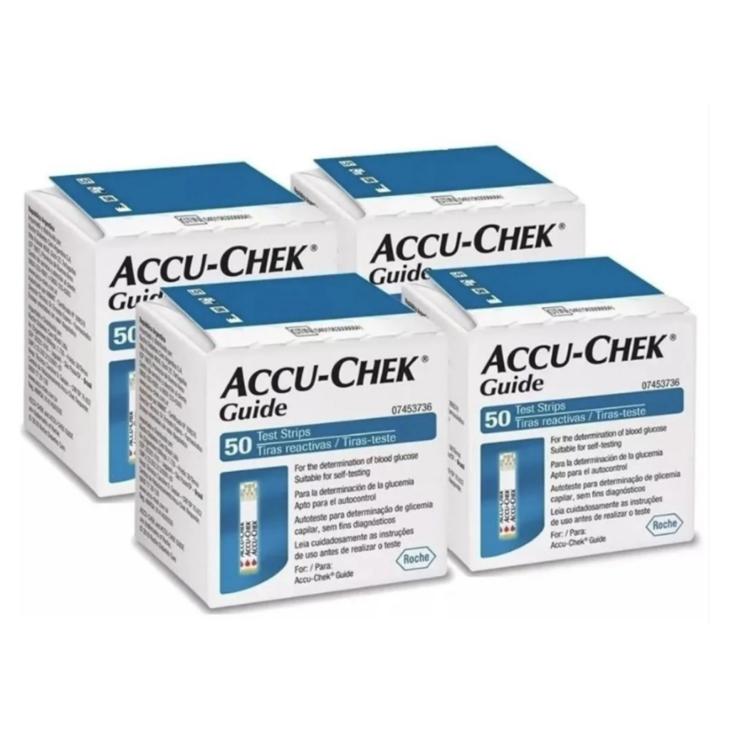 Kit 4x50 Accu-chek Guide (200 Tiras Reagentes) Promoção