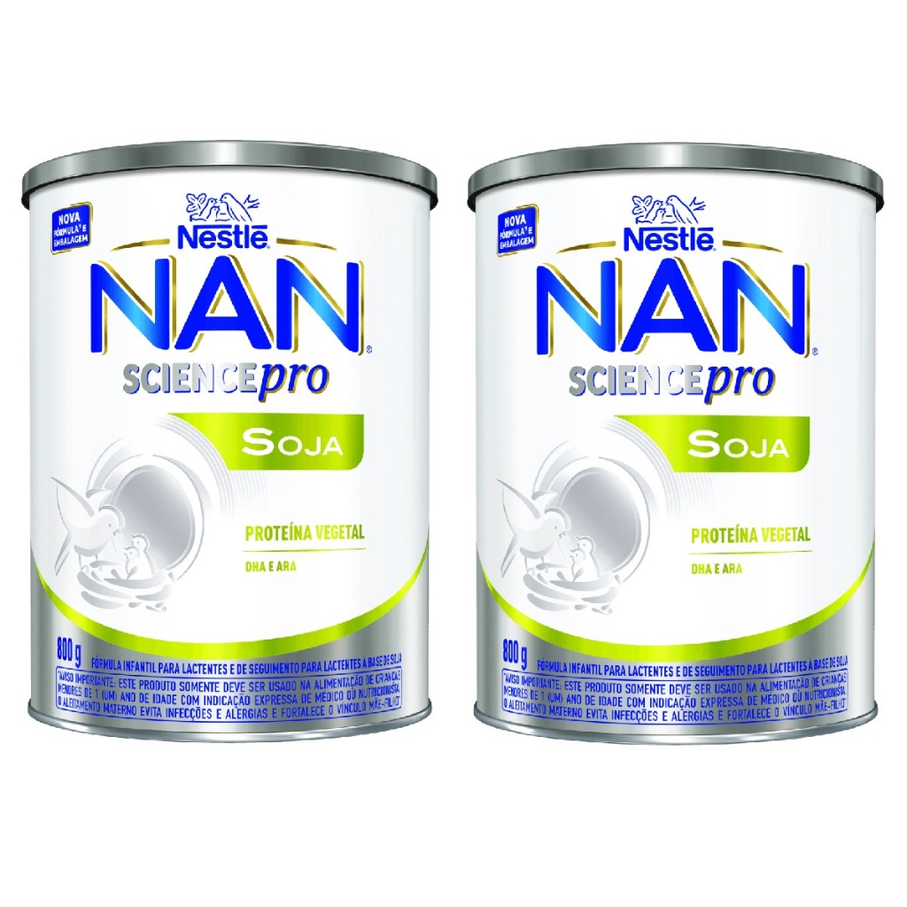 kit 2 Latas NAN SOJA Science Pro 800g (VERDE) EQ.1