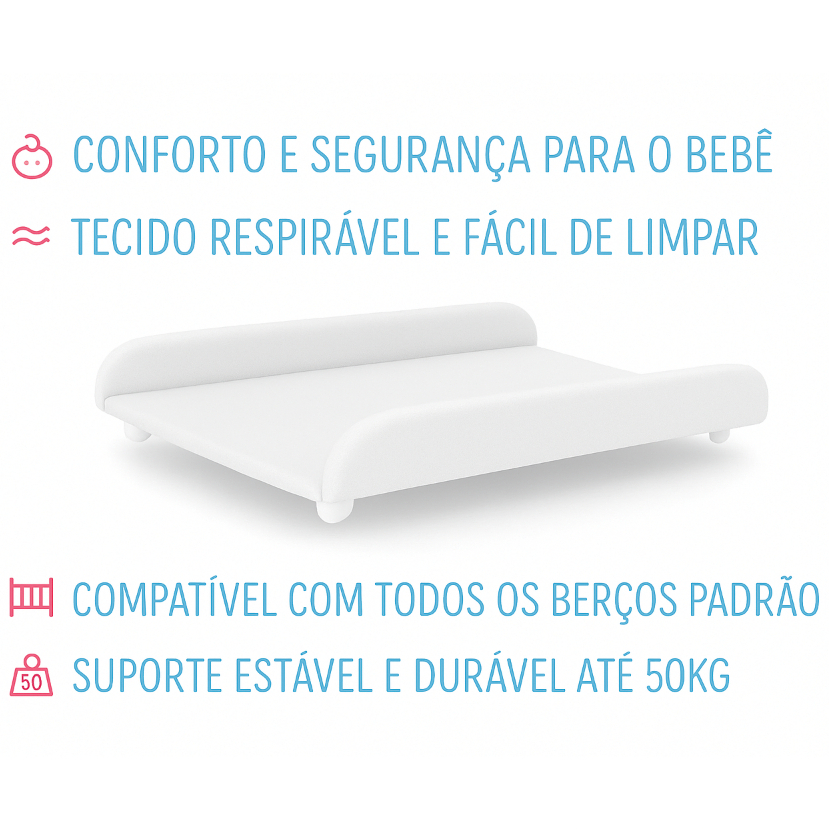 Envio Imediato - Trocador Portátil bebe Amofadado - Trocador de Fraldas para Berço