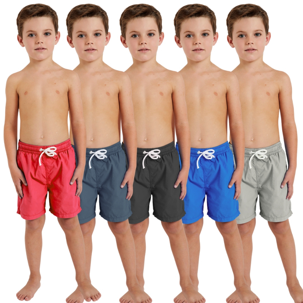 Kit 5 Bermudas Infantil Lisa Menino Tamanho 2 ao 8 Roupas Infantis Promoção
