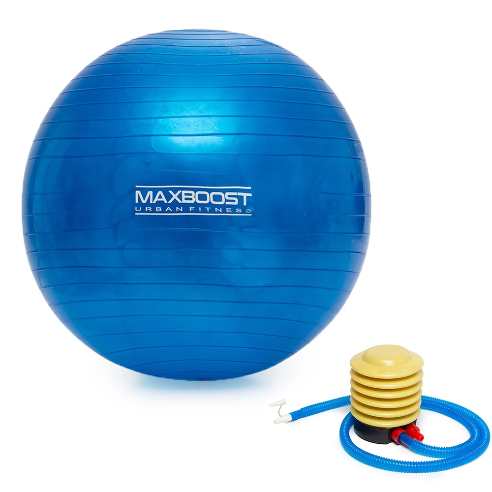 Kit Bola De Ginastica Pilates Yoga Suíça 65cm + Bomba De Encher Maxboost Até 200kg